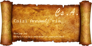 Csizi Annamária névjegykártya