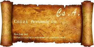 Csizi Annamária névjegykártya